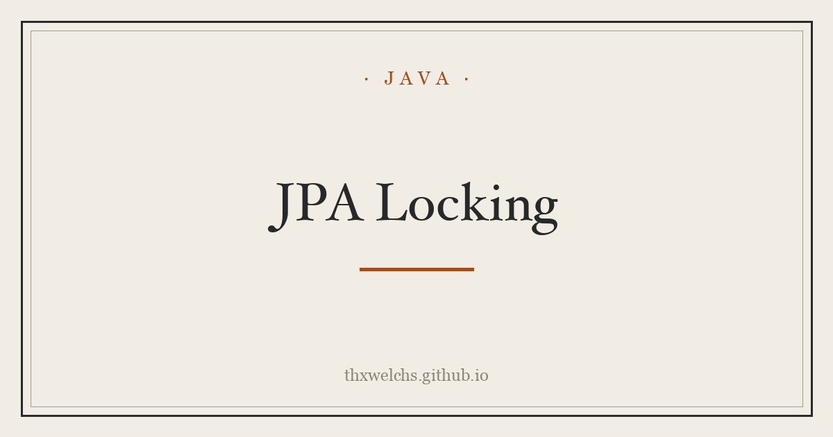 JPA Locking